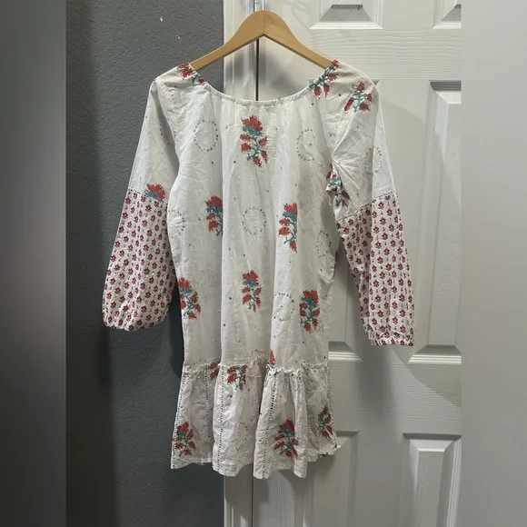 Sundance white embellished peasant tunic dress size small - Picture 4 of 4